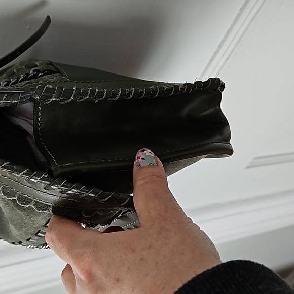 Zara Army Green Suede Adjustable CrossBody Bag- Like New - Picture 7 of 12